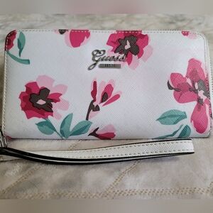 GUESS Abstract Floral Pastel Wristlet, and Wallet
